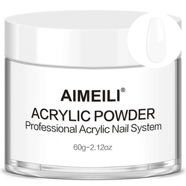 AIMEILI Acrylic Nail Powder 60g White Acrylic Powder for Acrylic