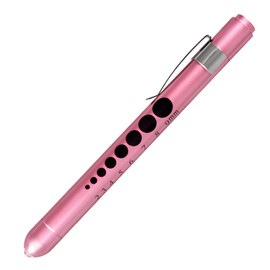 AOICRIE Diagnostic Medical Penlight, Mini Reusable LED Penlight Flashlight Pen Torch, Torch Doctor Nurse Emergency Pen Light with Pupil Gauge and Ruler (Rose Gold)