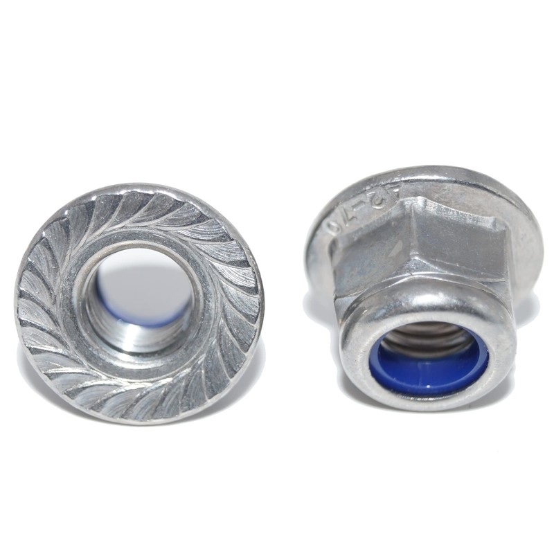 Gleitmo Flange Nuts M10 6 Pieces Self-Locking with Locking Toothing