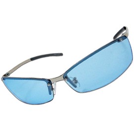 Eyewear H-907-4 Men's Sunglasses, UV Protection, Clear, Blue Lenses, Thin Color, Little Evil, Oraora-style, Metal Frame, Men's Sunglasses, blue