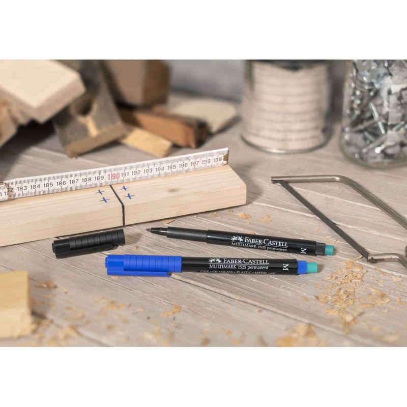 FABER-CASTELL Permanentmarker MULTIMARK 1513 schwarz F - 10er Pack