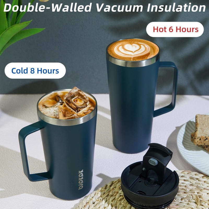 BJPKPK Insulated Tumbler with Handle, 30oz Insulated Tumblers with Lid