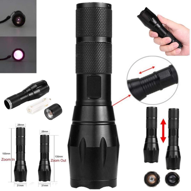 Infrared Flashlight, 850nm IR Lighting Flashlight, Zoomable IR LED Flashlight,