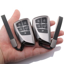 BA735 2-Pack for Chevy Key Fob Cover, 5-Button, for 2022 2023 2024 2025 GMC Sierra, Chevy Silverado 1500/2500HD/3500HD, Keychain Accessories