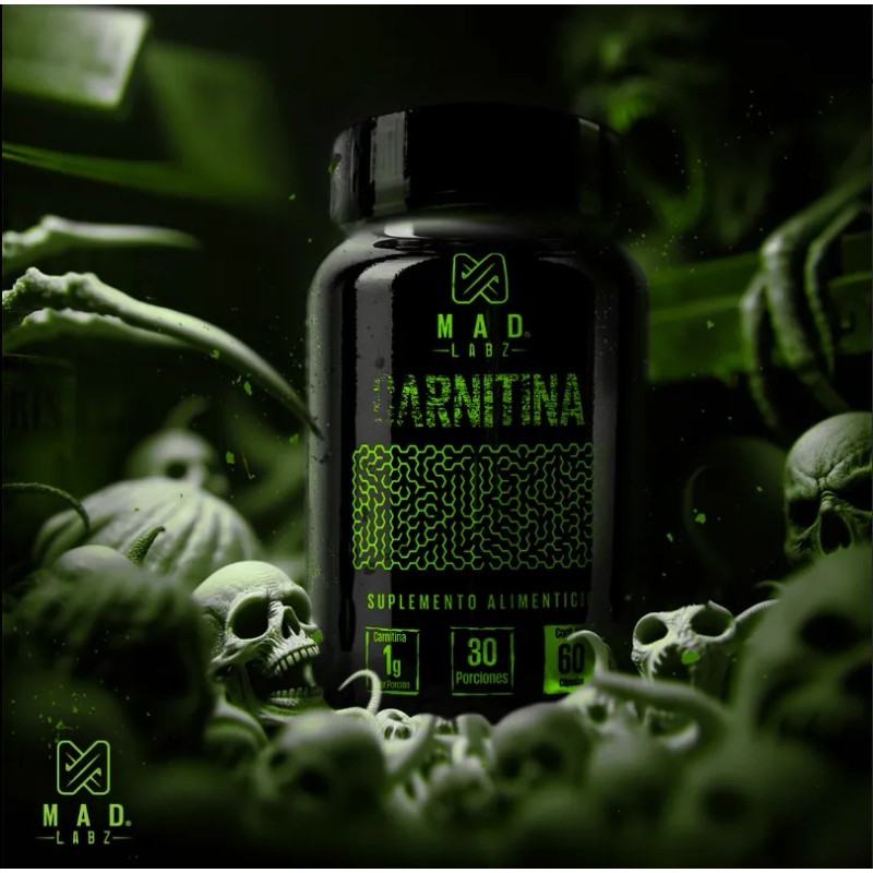 Carnitina Quemador de Grasa Mad Labz 60 Cápsulas 500mg Sin