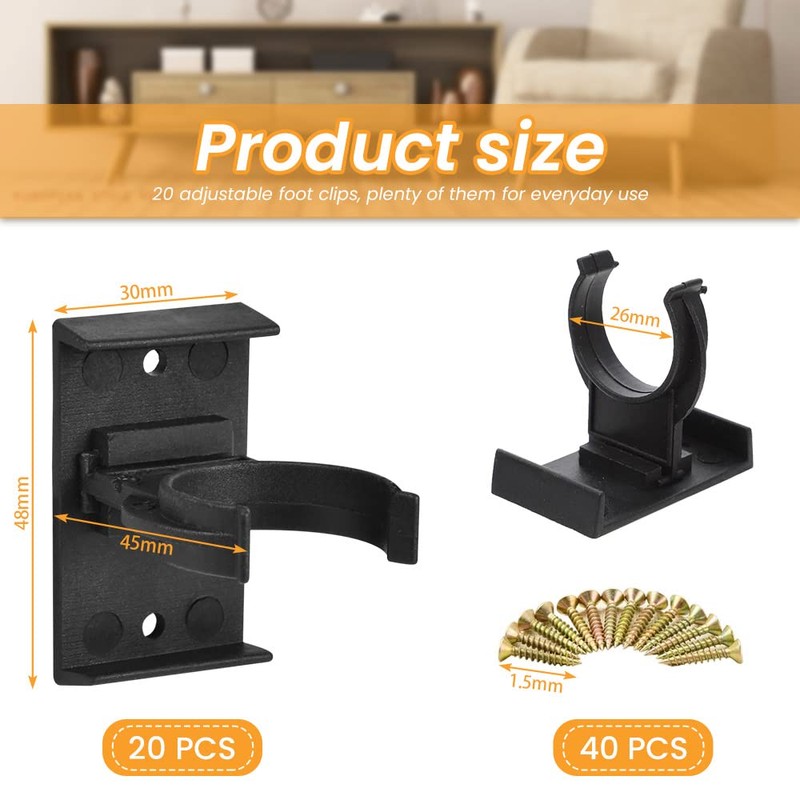 THATSRAD 20 x Kitchen Base Brackets Pedestal Clip Kitchen Pedestal
