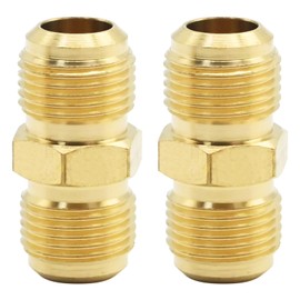 LIDSCURA 2pcs 5/8 Male Flare Gas Adapter Metals Brass Fittings for Copper Tubing Pipe Half Union Connector, AC Copper Pipe Extension Joint Connectors