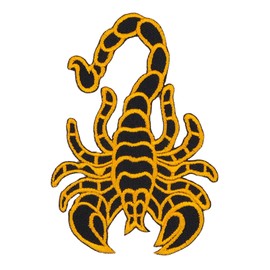 Scorpion Yellow Iron-On or Sew On Patch Iron-On Patch for Clothes Embroidered Iron-On Patch Applique Scorpion Patch Size 6.5 x 9.5 cm