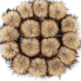 MAGICLULU 16pcs Faux Fur Plush for Hat and Clothing Decoration Fluffy Diameter for Crafting and Accessorizing Shoes Bags and More