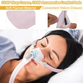 Beautyflier 2 Pack CPAP Strap Covers, Universal and Reusable CPAP Headgear Strap Pads, Soft Flannel Cover for Most CPAP Headgear Straps, Protects Face to Reduce Red Marks (Pink)