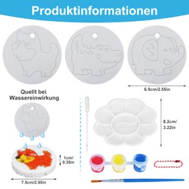 KOVSGQ Magic Puffy Paint Sponge Pictures Magic Paint Foam Texture Painting 3D Drawing Canvas Sponge Foam Texture Painting Paper Set for Children DIY for Greeting Cards Craft Accessories (Animal)