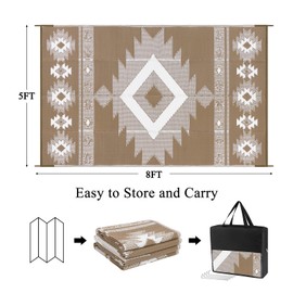 MJIAHOMDEC Outdoor Rug 5x8 ft for Patios Waterproof Reversible Plastic Straw Rug Patio Mat Clearance Outdoor RV Camping Mat Outside Area Rug Carpet for Porch,Deck,Camper,Balcony,Backyard