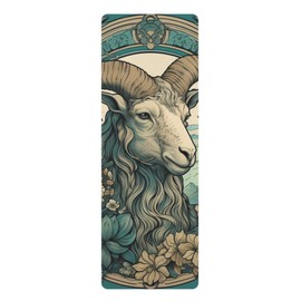 Queen of Wrap Aries Ram Eco Friendly Yoga Mat, Eco-Friendly Exercise Mat, Bohemian Yoga Accessories, Gift for Yogis, Home Workout