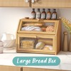 Vriccc Large Bread Box,Bamboo Wood for Kitchen Counter, Corner Bread