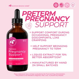 Mountain Meadow Herbs Preterm Pregnancy Support – Herbal Calming Blend for Pregnancy Wellness and Comfort – 4 oz