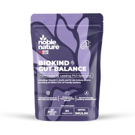 Noble Nature Biokind Gut Balance – 40 Billion CFU Probiotics | 15-Strain Bio Cultures Complex with Lactobacillus & Bifidobacterium | Supports Gut, Digestive & Immune Health | 60 Capsules