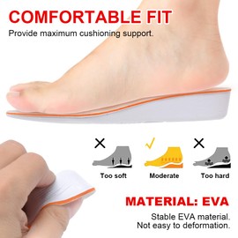XINIFOOT Height Increase Insoles for Men & Women – 3.5cm Invisible Lift Inserts, Soft Breathable Shock-Absorbing Full-Length Shoe Insoles for Height Boost (EU 41-46/UK 7.5-11.5)