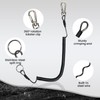 Pristis 6 pcs Fishing Coiled Lanyards, Heavy-duty Retractable Keychain Pole
