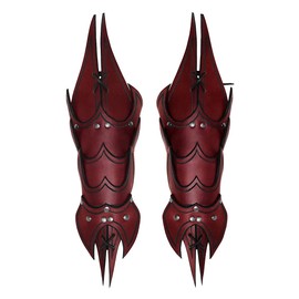 Andracor - Scale Arm Splint Demon - Unusual Leather Arm Guard with Hand Guard and Spikes - Red - LARP Medieval Steampunk & Cosplay
