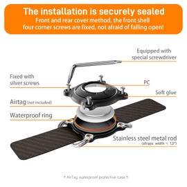 Air tag Holder, Waterproof Air tag Dog Collar Holder,Removable Metal Buckle - Ultralight Hard TPU (Deep Black)