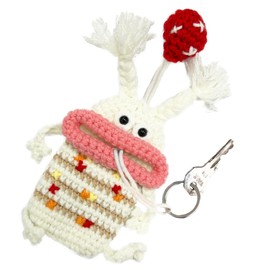 macaroni edge yarn key case, collaboration between forest skies, key holder, monster, accessory box, key storage, Korean miscellaneous goods, handmade, tea time