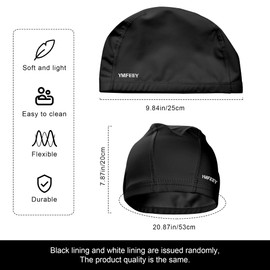 Swimming Cap Waterproof Swimming Cap PU Coated Soft Swimming Cap Ear Protection Swimming Cap for Men Women Long Short Hair (1 x Black)