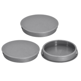 sourcing map 3Pcs 60mm(2-3/8") Nylon Hole Plugs, Flush Type Panel Round Snap in Fastener Knockout Locking Plugs for Furniture Insert End Caps Panels, Gray