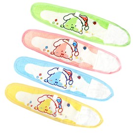 DOERDO 4Pcs Baby Infant Umbilical Cord Cotton Belly Band Adjustable Newborn Navel Belt, Green Pink Blue Yellow