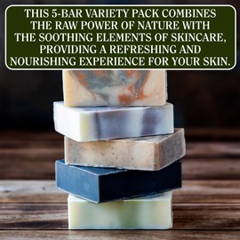Compass Soap All Natural Soap for Men | Skin-Friendly & Chemical-Free Hand Made Soap Bar Gift Set | Best Exfoliating and Cleansing Bar Soap for Men | 5 Oz. Variety Pack of 5