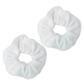 Ultra Soft Microfiber Hair Towel Scrunchies, Super Absorbent,Ultra-Soft,Scrunchies for Frizz Free, Heatless Hair Drying, Towel Scrunchies,Premium,Large,Thick Hair Ponytail Holder,2 Pack (White)