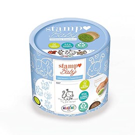 ALADINE 3003152 Stamp Set Baby Eco, Pets, Wooden Stamp for Children from 18+ Months, Wood, 13.5 x 13.5 cm