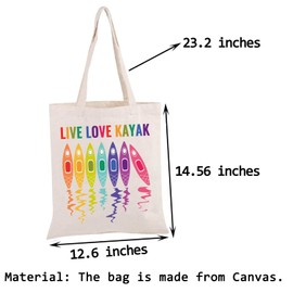PWHAOO Kayaking Tote Bag Live Love Kayak Tote Bag Canoeing Tote Bag Paddling Sport Tote Bag Kayaking Lover Gift, Live Love Kayak Tote
