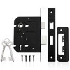 Bwintech 1 PCS 3 Lever Matt Black Mortice Sashlock 75mm（3