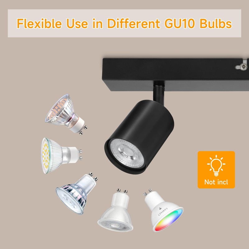 Dehobo Ceiling Light - Spotlight Ceiling Bar in Matt Black