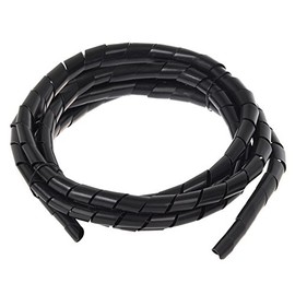 Maclean MCTV-687 B Flexible Cable Spiral Band Cable Hose Bundle Area Wrap Hose 3 m (20.4 x 22 mm, Black)