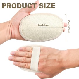 2 Pack Natural Loofah Sponge Exfoliating Body Scrubber,Eco-Friendly Shower Loofah, Exfoliating Sponge Face Wash Pads for Women and Men
