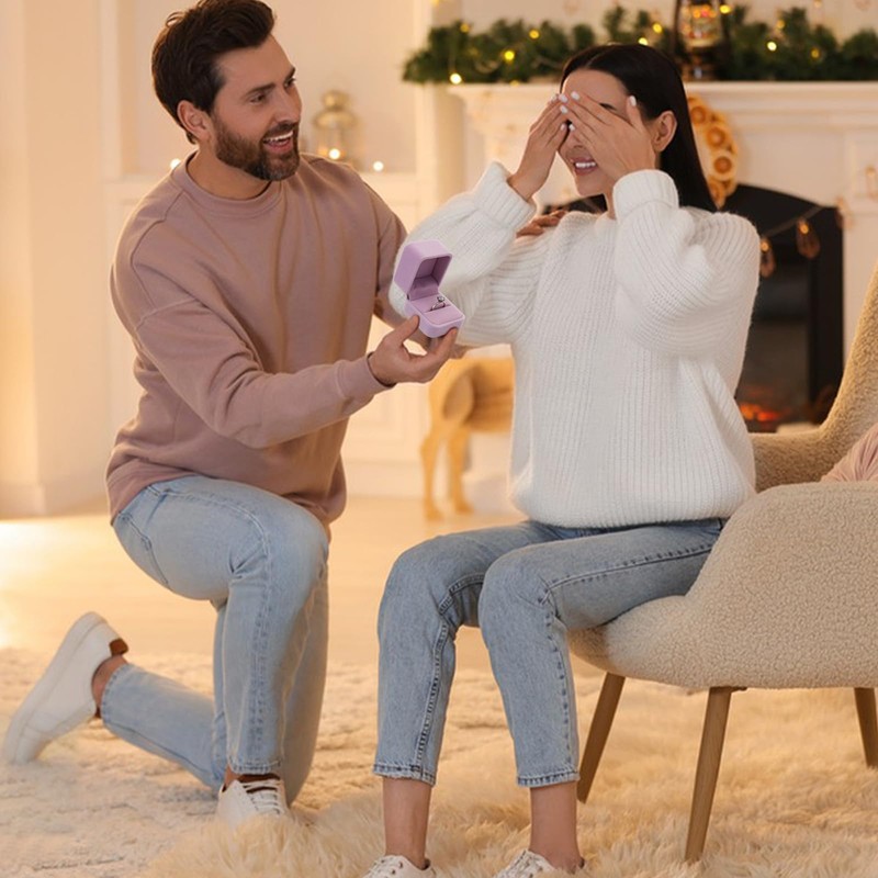 WisePoint Ring Box, Velvet Wedding Ring Box Engagement Ring Box,