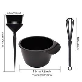 Hair Dyeing Tool Set, 3 Counts/set Including Hair Dye Brush & Bowl & Stirrer, Professional Hair Dyeing Tool for Home & Salon Use