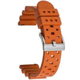 Niziruoup FKM Rubber Watch Strap Quick Release Ventilated Fluororubber Watch Bands 18mm 20mm 22mm 24mm Soft Durable FKM Rubber Universal Replacement Band Strap for Men Women