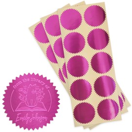 MaxMark 1.75" Self Adhesive Glossy Purple Seal Labels for Certificates, Library, Notary Embossing Seals - 100 Count
