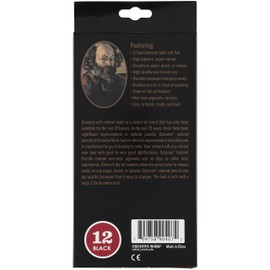 Creative Mark Cezanne Premium Colored Pencils Black Set of 12 - Highly-Pigmented Coloring Pencils for Drawing, Blending, Coloring, and More