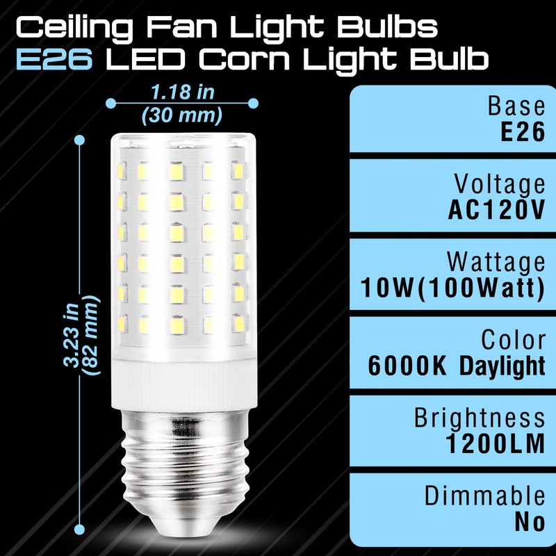 Elmoyle LED Light Bulbs 100 Watt Equivalent, Daylight White 6000K,