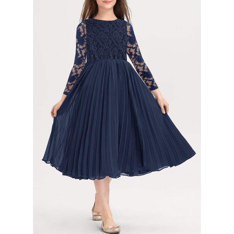 HOSIKA Autumn Girls, Little Kid Kids Lace 3/4 Sleeve Floral