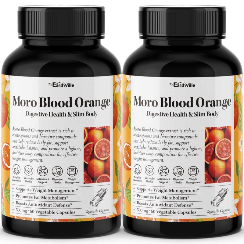 Earthville Moro Orange Blood Orange Extract 500mg 60 Veggie Capsules