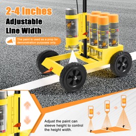 CAROD Striping Line Marking Machine, Parking Lot Striping Machine, Compatible with Professional Inverted Striping Spray Paint, Line Striper Machine for Fast and Accurate Marking, Yellow