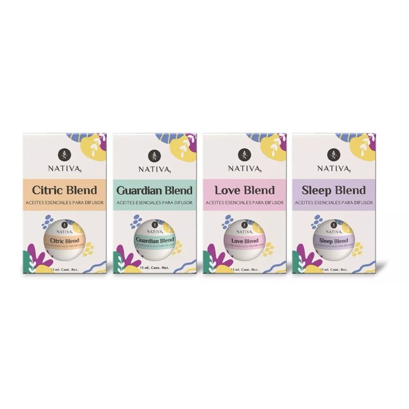 Nativa5 Aceites Aromaterapia Difusor Citric, Love, Guardian & Sleep