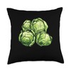 Brussels Sprouts Retro Throw Pillow
