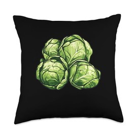 Brussels Sprouts Retro Throw Pillow
