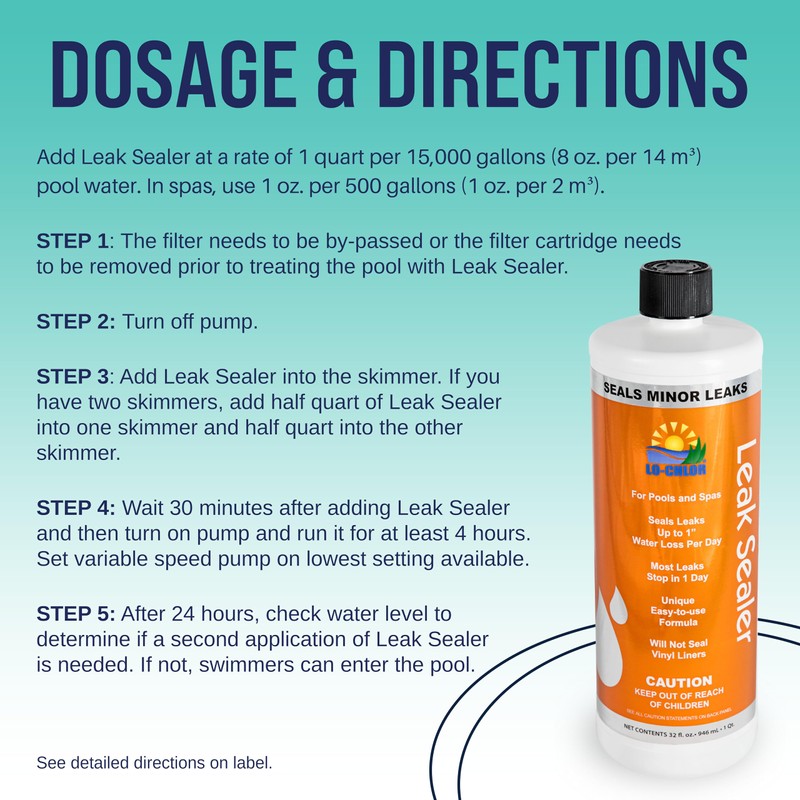 Lo-Chlor Leak Sealer for Swimming Pool, Hot Tub and Spa,