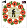 Get1 Poppy Sticker With Soldier and Wreath XL Size Ideal